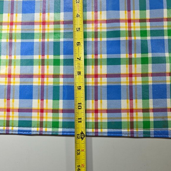 Set of 4 Placemats plaid Blue Green Yellow Design - Picture 4 of 4